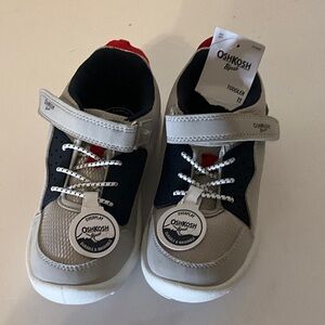 OshKosh B'gosh Kids Sneakers - Gray, Navy, Red Accents